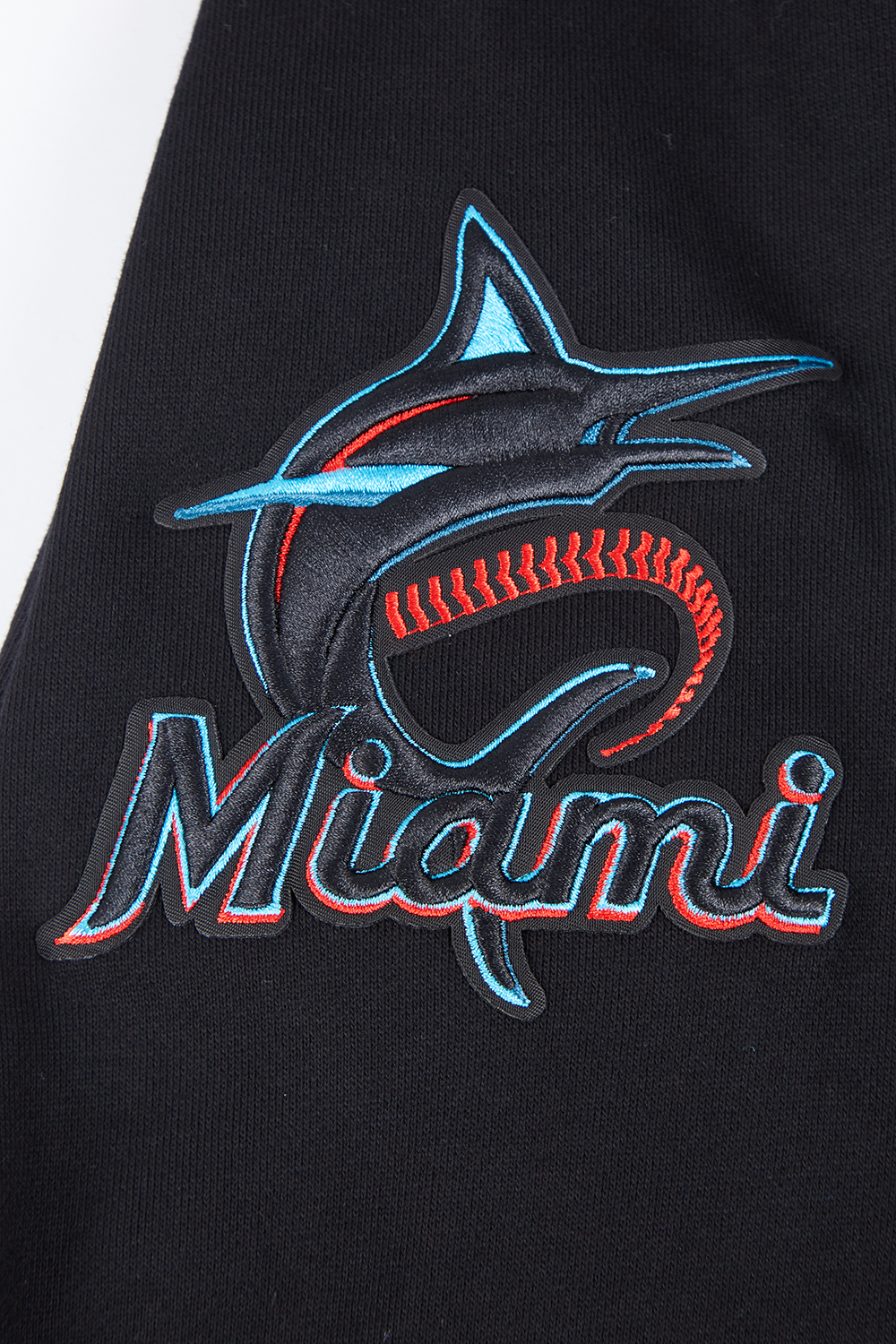 MLB MIAMI MARLINS MASHUP LOGO MEN'S PULLOVER HOODIE (BLACK)