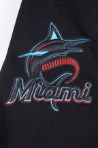 MLB MIAMI MARLINS MASHUP LOGO MEN'S PULLOVER HOODIE (BLACK)
