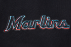 MLB MIAMI MARLINS MASHUP LOGO MEN'S PULLOVER HOODIE (BLACK)
