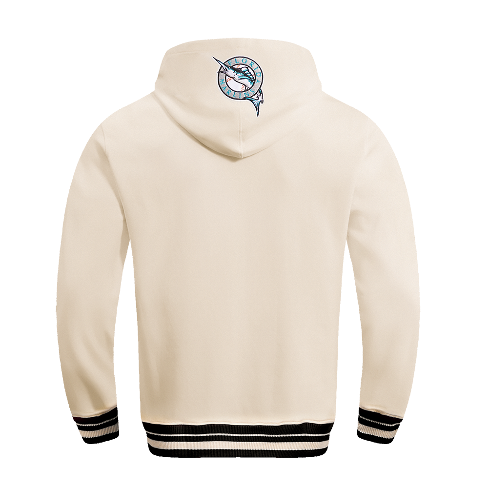 MLB FLORIDA MARLINS RETRO CLASSIC MEN'S PULLOVER HOODIE (EGGSHELL/ BLACK)