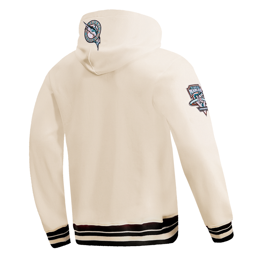 MLB FLORIDA MARLINS RETRO CLASSIC MEN'S PULLOVER HOODIE (EGGSHELL/ BLACK)