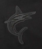 MLB MIAMI MARLINS NEUTRAL CHANDAIL À CAPUCHON EN MOLLETON À ÉPAULES TOMBANTES POUR HOMME (NOIR)