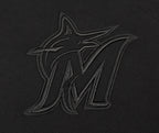 MLB MIAMI MARLINS NEUTRAL CHANDAIL À CAPUCHON EN MOLLETON À ÉPAULES TOMBANTES POUR HOMME (NOIR)
