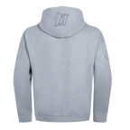 MLB MIAMI MARLINS NEUTRAL CHANDAIL À CAPUCHON EN MOLLETON À ÉPAULES TOMBANTES POUR HOMME (GRIS CHINÉ FONCÉ)