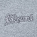 MLB MIAMI MARLINS NEUTRAL CHANDAIL À CAPUCHON EN MOLLETON À ÉPAULES TOMBANTES POUR HOMME (GRIS CHINÉ FONCÉ)