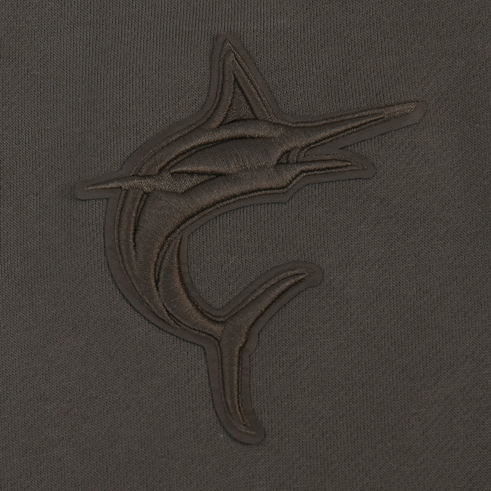 MLB MIAMI MARLINS NEUTRAL MEN'S  DROP SHOULDER FLC PO HOODIE (DARK TAUPE)