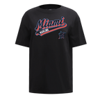 MLB MIAMI MARLINS SCRIPT TAIL HAUT DE COUPE BOYFRIEND POUR FEMME (NOIR)