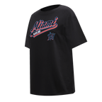 MLB MIAMI MARLINS SCRIPT TAIL HAUT DE COUPE BOYFRIEND POUR FEMME (NOIR)