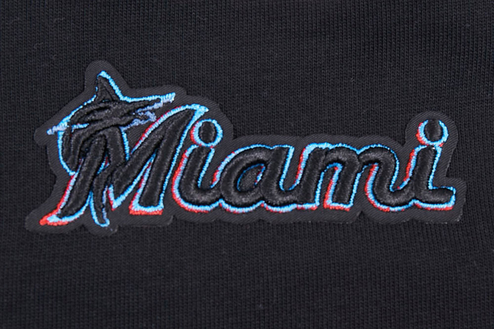 MLB MIAMI MARLINS SCRIPT TAIL HAUT DE COUPE BOYFRIEND POUR FEMME (NOIR)