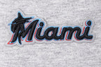 MLB MIAMI MARLINS SCRIPT TAIL HAUT DE COUPE BOYFRIEND POUR FEMME (GRIS CHINÉ)