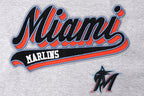 MLB MIAMI MARLINS SCRIPT TAIL HAUT DE COUPE BOYFRIEND POUR FEMME (GRIS CHINÉ)
