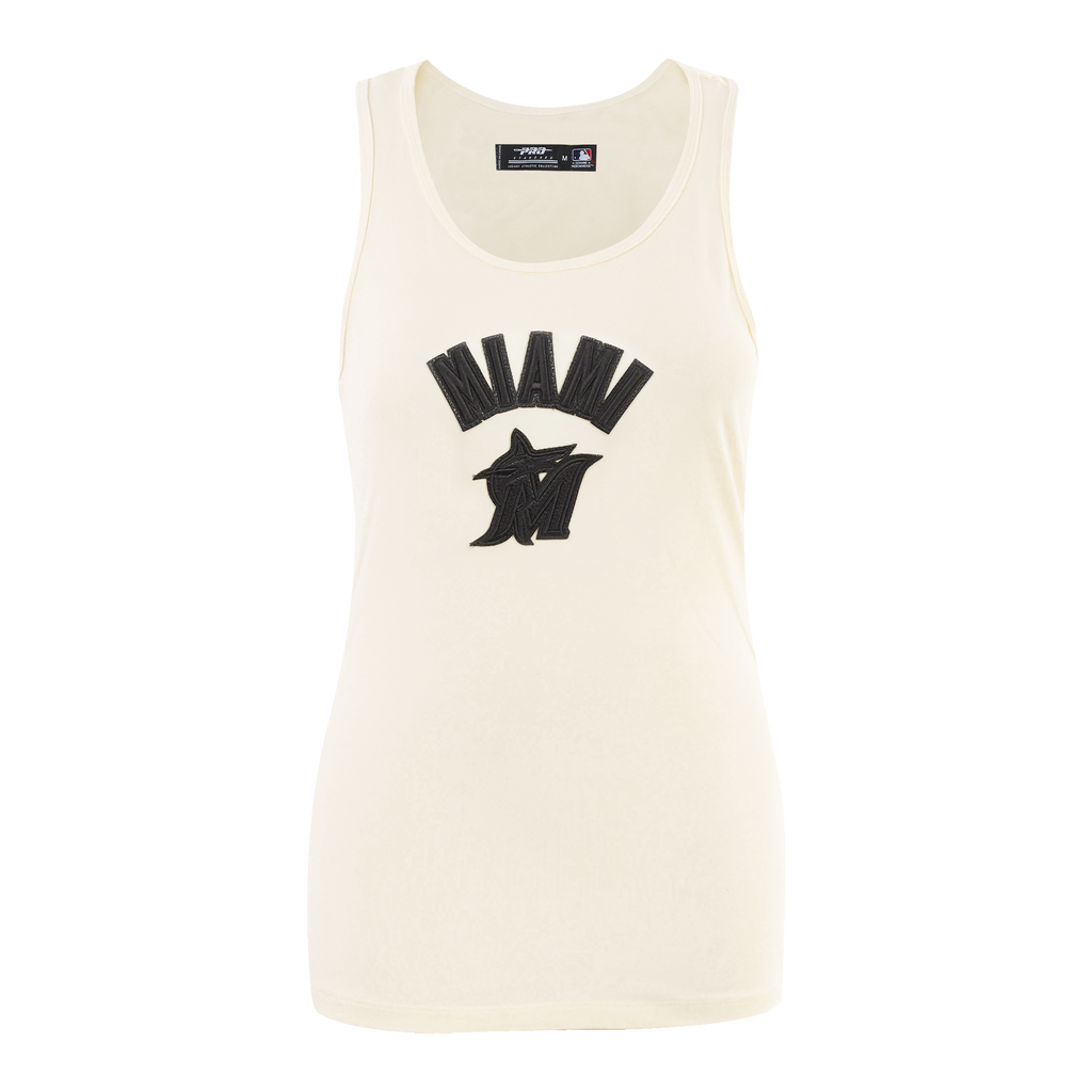 MLB MIAMI MARLINS TRIPLE TONAL CAMISOLE DOS NAGEUR À COUPE DÉCONTRACTÉE POUR FEMME (COQUILLE D'ŒUF)