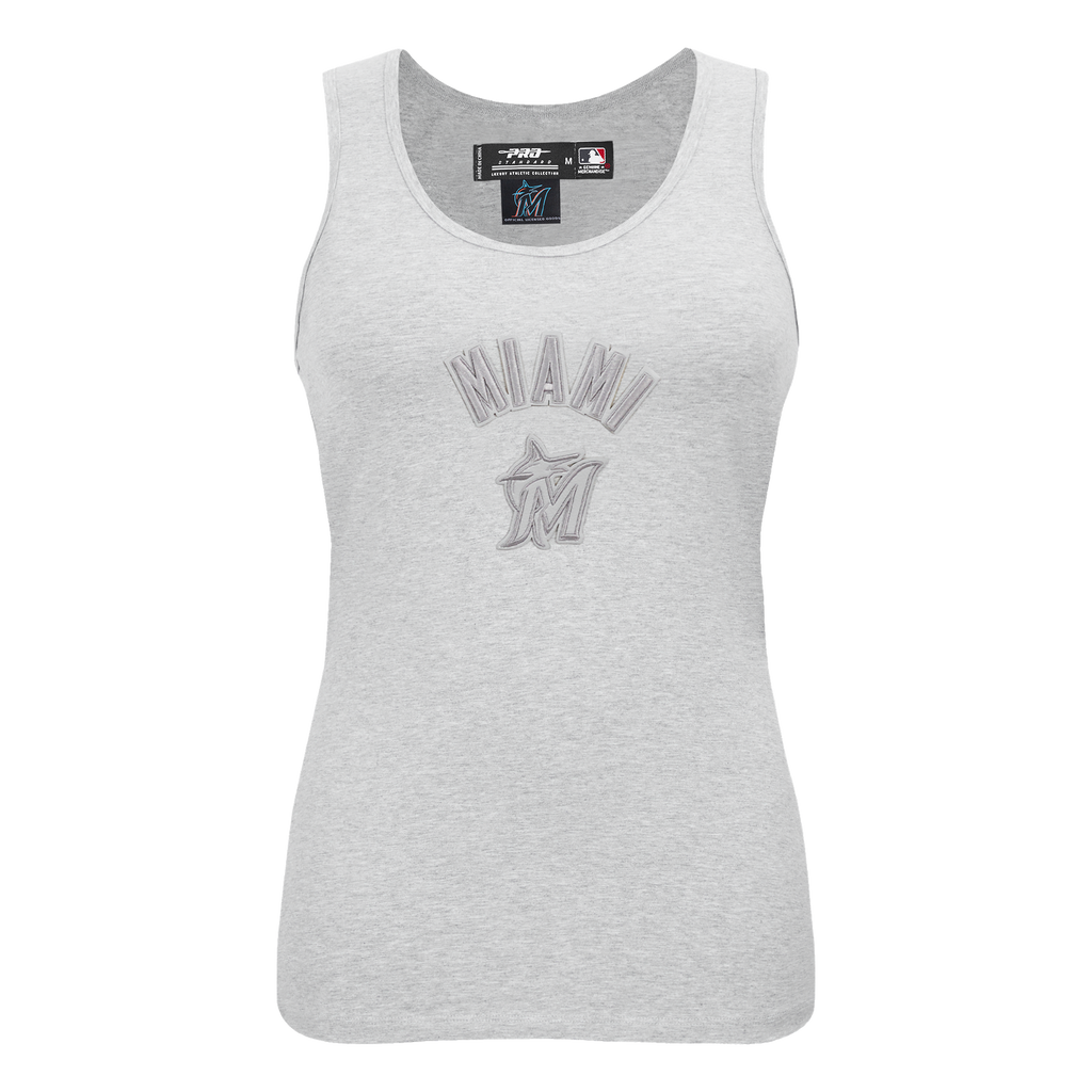 MLB MIAMI MARLINS TRIPLE TONAL RELAXED FIT WOMEN'S RACERBACK (HEATHER GREY)