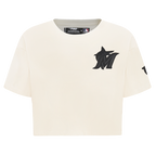 MLB MIAMI MARLINS TRIPLE TONAL SINGLE JERSEY BOXY WOMEN'S TEE (EGGSHELL)