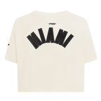 MLB MIAMI MARLINS TRIPLE TONAL SINGLE JERSEY BOXY WOMEN'S TEE (EGGSHELL)