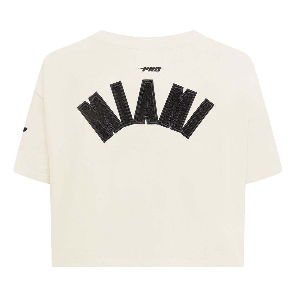 MLB MIAMI MARLINS TRIPLE TONAL SINGLE JERSEY BOXY WOMEN'S TEE (EGGSHELL)