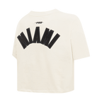 MLB MIAMI MARLINS TRIPLE TONAL SINGLE JERSEY BOXY WOMEN'S TEE (EGGSHELL)