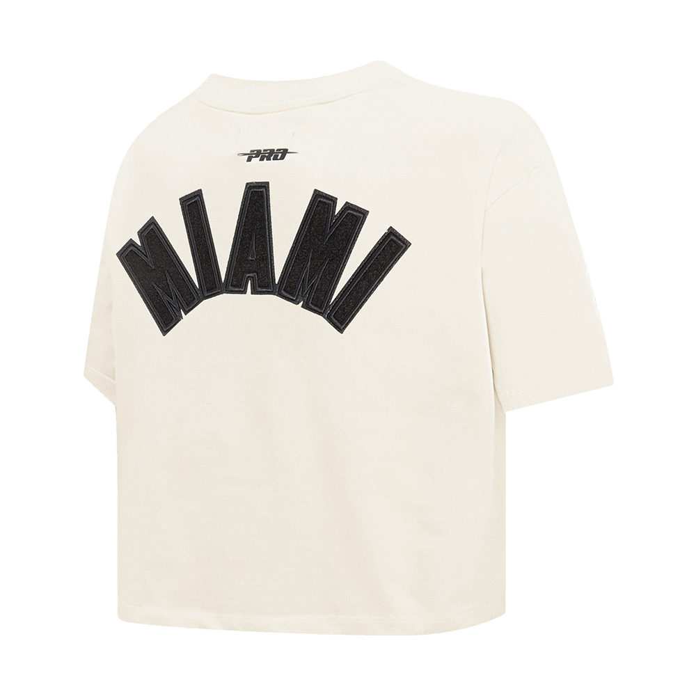 MLB MIAMI MARLINS TRIPLE TONAL SINGLE JERSEY BOXY WOMEN'S TEE (EGGSHELL)