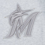 MLB MIAMI MARLINS TRIPLE TONAL T-SHIRT EN JERSEY SIMPLE À COUPE CARRÉE POUR FEMME (GRIS CHINÉ)