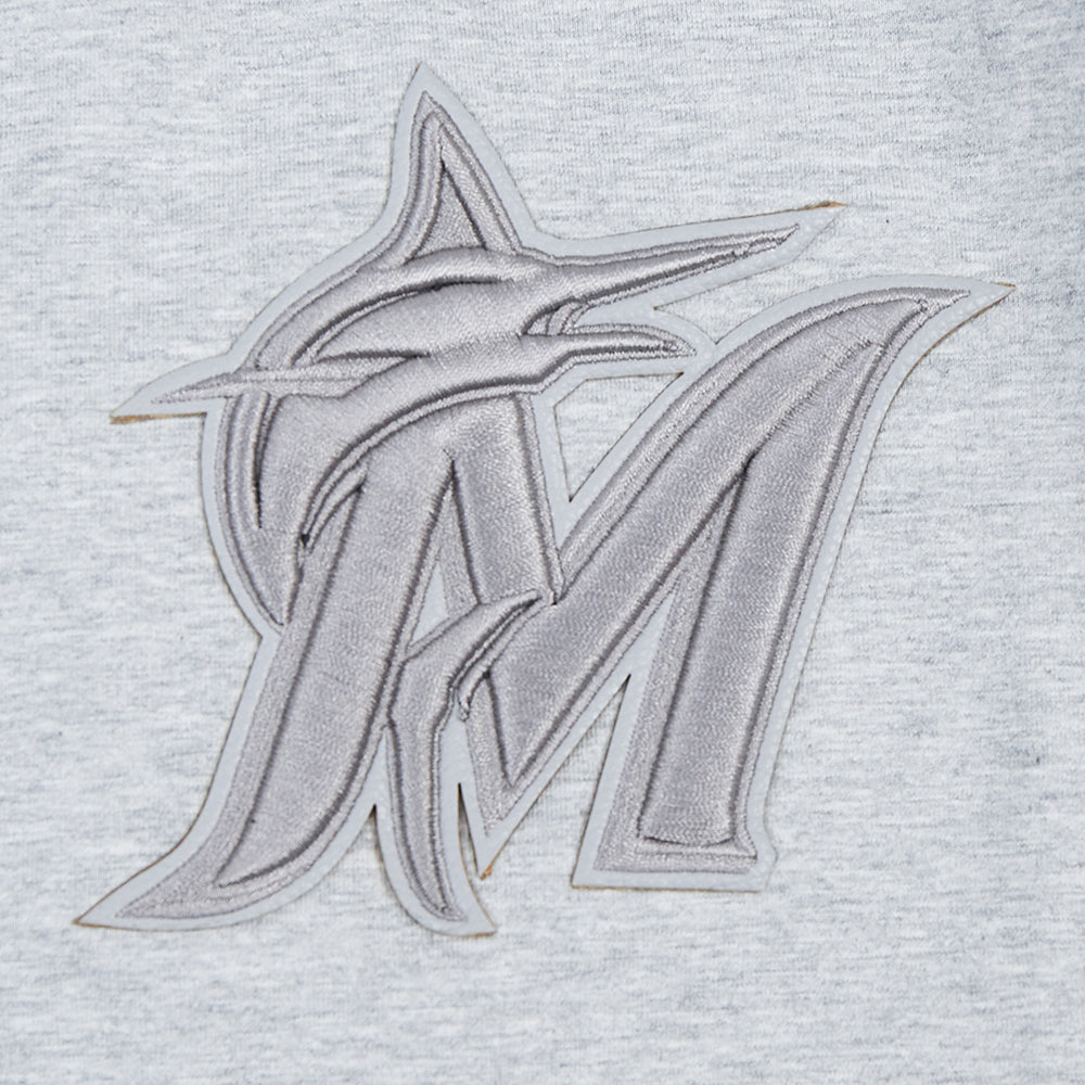 MLB MIAMI MARLINS TRIPLE TONAL T-SHIRT EN JERSEY SIMPLE À COUPE CARRÉE POUR FEMME (GRIS CHINÉ)