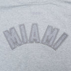 MLB MIAMI MARLINS TRIPLE TONAL T-SHIRT EN JERSEY SIMPLE À COUPE CARRÉE POUR FEMME (GRIS CHINÉ)