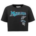 MLB FLORIDA MARLINS RETRO CLASSIC HAUT À COUPE CARRÉE POUR FEMME (NOIR)