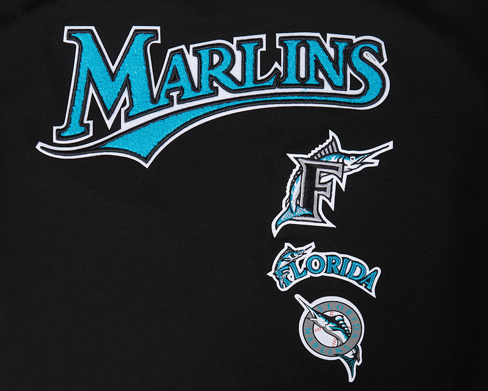 MLB FLORIDA MARLINS RETRO CLASSIC HAUT À COUPE CARRÉE POUR FEMME (NOIR)