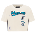MLB FLORIDA MARLINS RETRO CLASSIC WOMEN'S BOXY TOP (EGGSHELL)