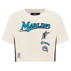 MLB FLORIDA MARLINS RETRO CLASSIC WOMEN'S BOXY TOP (EGGSHELL)