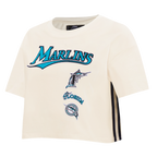 MLB FLORIDA MARLINS RETRO CLASSIC WOMEN'S BOXY TOP (EGGSHELL)