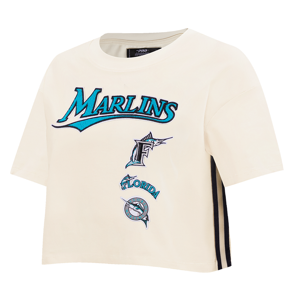 MLB FLORIDA MARLINS RETRO CLASSIC WOMEN'S BOXY TOP (EGGSHELL)