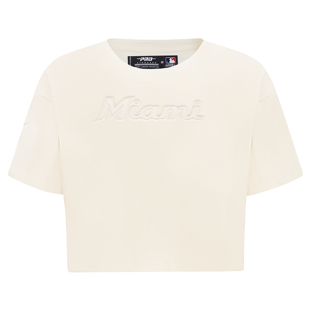 MLB MIAMI MARLINS NEUTRAL HAUT À COUPE CARRÉE POUR FEMME (COQUILLE D'ŒUF)