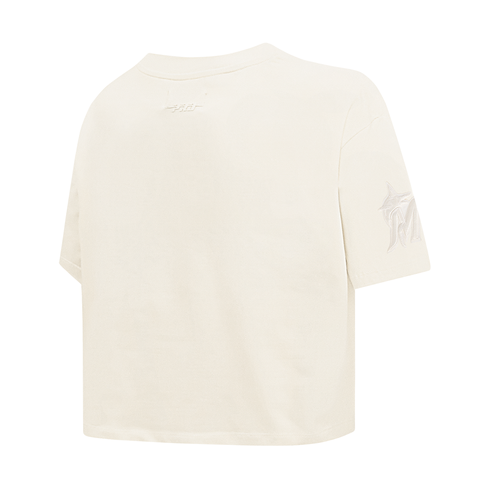 MLB MIAMI MARLINS NEUTRAL WOMEN'S BOXY TOP (EGGSHELL)