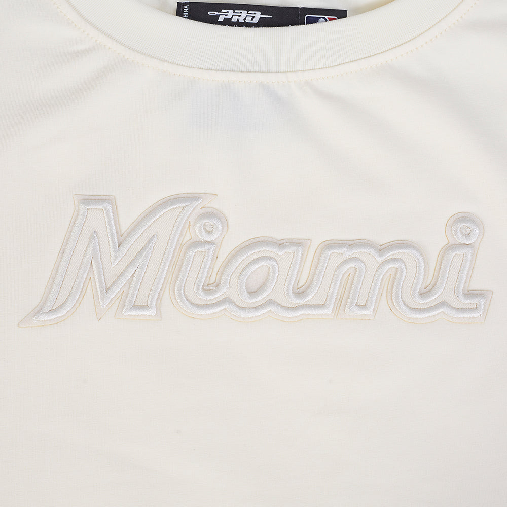 MLB MIAMI MARLINS NEUTRAL WOMEN'S BOXY TOP (EGGSHELL)