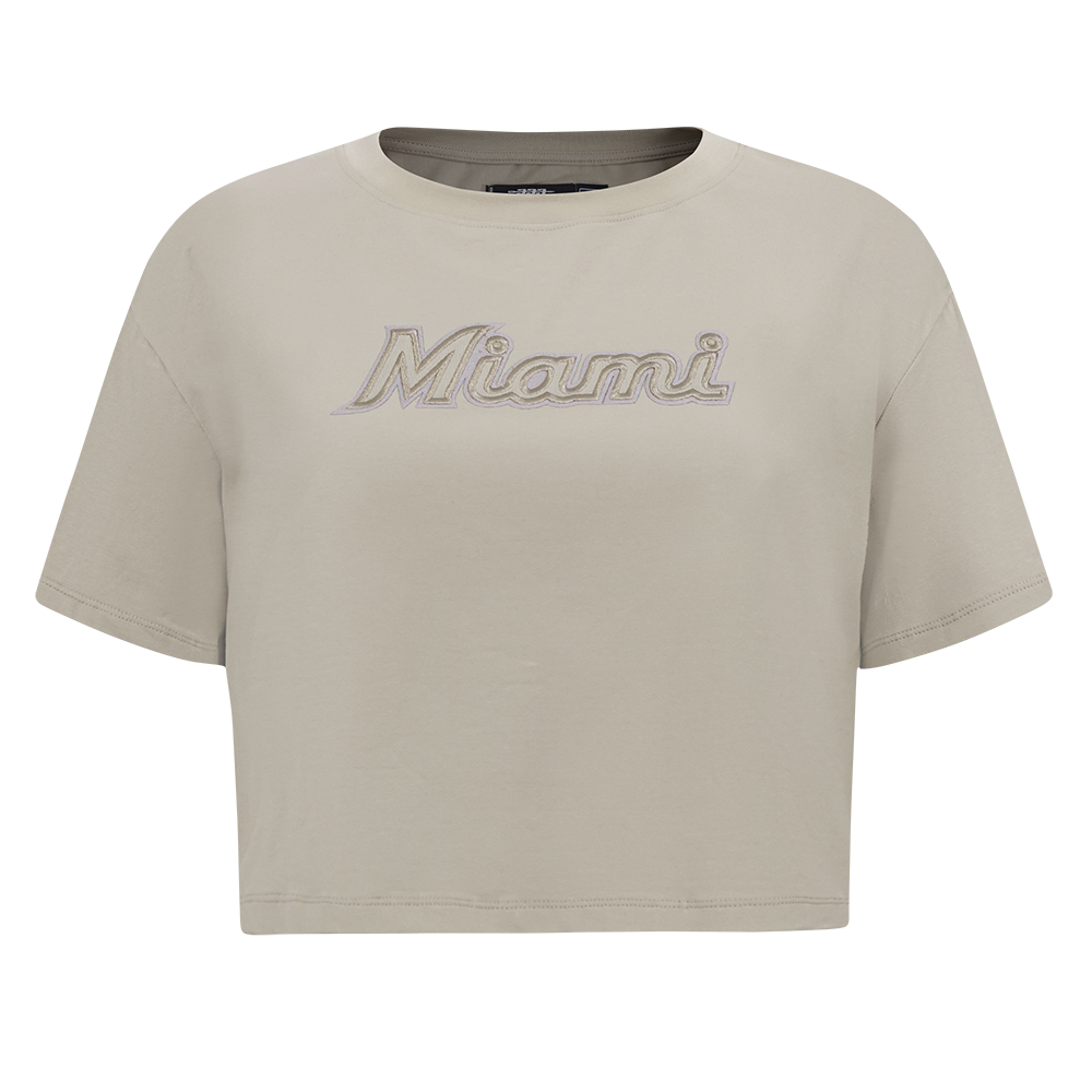 MLB MIAMI MARLINS NEUTRAL HAUT À COUPE CARRÉE POUR FEMME (TAUPE)