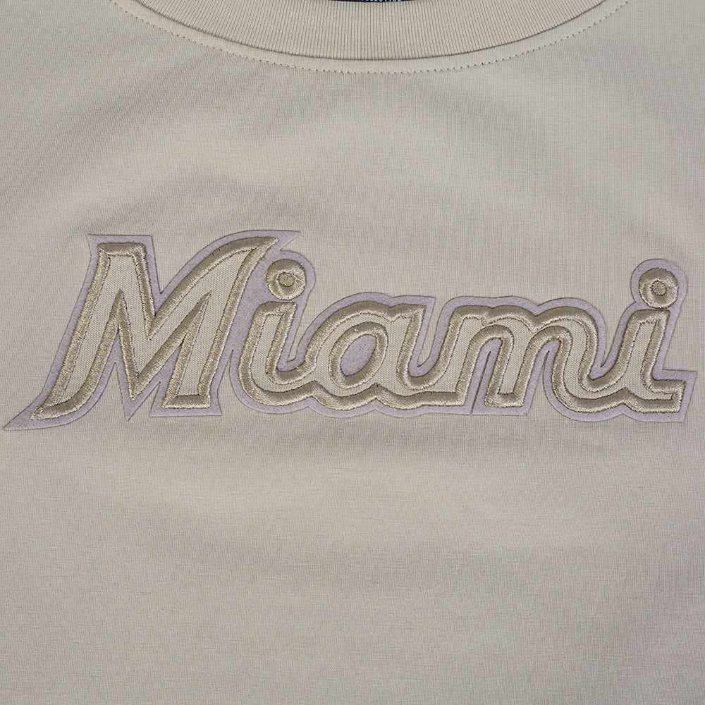 MLB MIAMI MARLINS NEUTRAL HAUT À COUPE CARRÉE POUR FEMME (TAUPE)