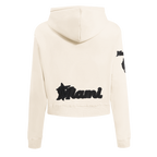 MLB MIAMI MARLINS TRIPLE TONAL WOMEN'S DOUBLE KNIT FULL ZIP HOODIE (EGGSHELL)