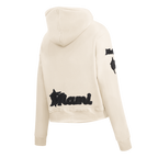 MLB MIAMI MARLINS TRIPLE TONAL WOMEN'S DOUBLE KNIT FULL ZIP HOODIE (EGGSHELL)