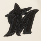MLB MIAMI MARLINS TRIPLE TONAL WOMEN'S DOUBLE KNIT FULL ZIP HOODIE (EGGSHELL)