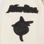 MLB MIAMI MARLINS TRIPLE TONAL WOMEN'S DOUBLE KNIT FULL ZIP HOODIE (EGGSHELL)