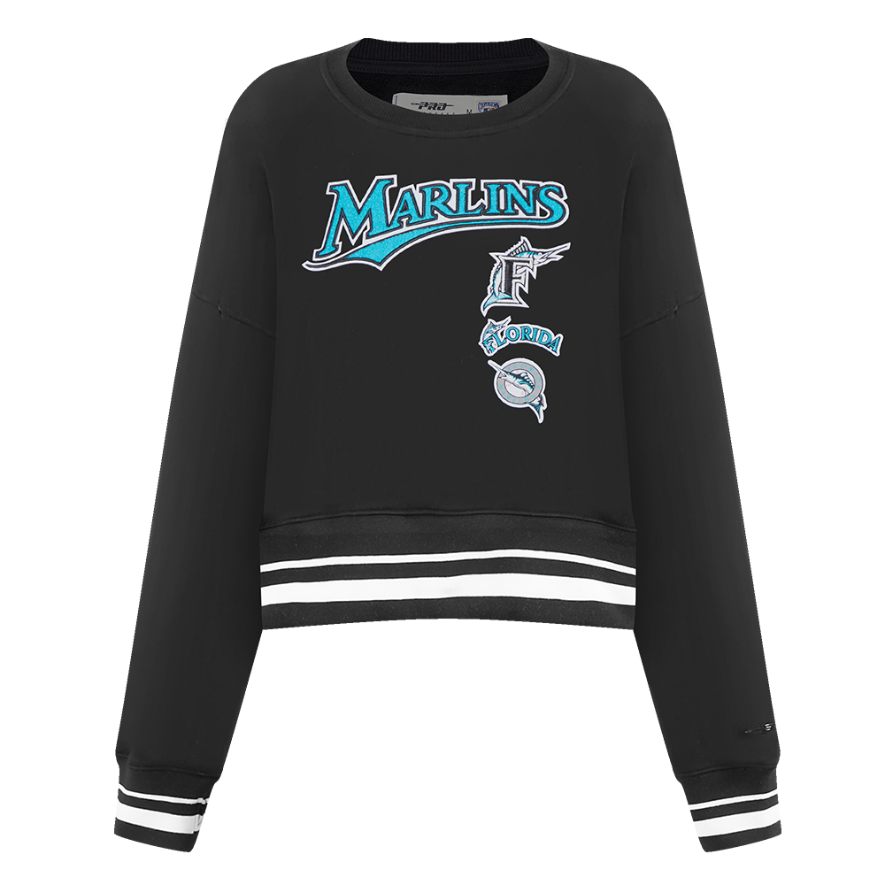 MLB FLORIDA MARLINS RETRO CLASSIC WOMEN'S CREWNECK (BLACK)