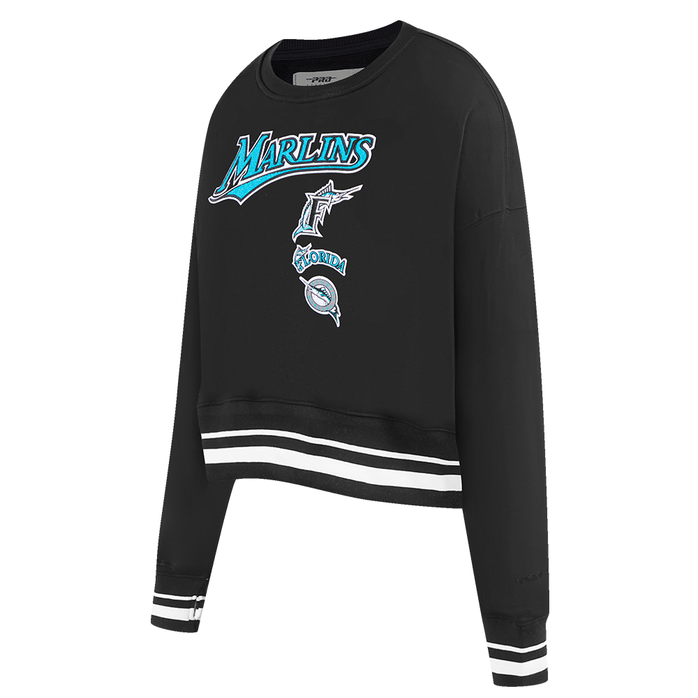 MLB FLORIDA MARLINS RETRO CLASSIC WOMEN'S CREWNECK (BLACK)