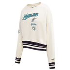 MLB FLORIDA MARLINS RETRO CLASSIC CHANDAIL À COL ROND POUR FEMME (COQUILLE D'ŒUF/NOIR)