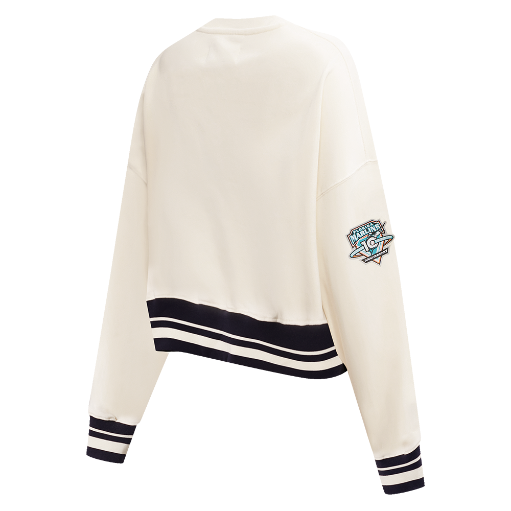 MLB FLORIDA MARLINS RETRO CLASSIC CHANDAIL À COL ROND POUR FEMME (COQUILLE D'ŒUF/NOIR)