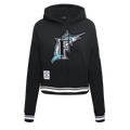 MLB FLORIDA MARLINS RETRO CLASSIC CHANDAIL À CAPUCHON COURT POUR FEMME (NOIR)