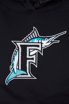 MLB FLORIDA MARLINS RETRO CLASSIC CHANDAIL À CAPUCHON COURT POUR FEMME (NOIR)