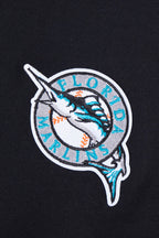 MLB FLORIDA MARLINS RETRO CLASSIC CHANDAIL À CAPUCHON COURT POUR FEMME (NOIR)
