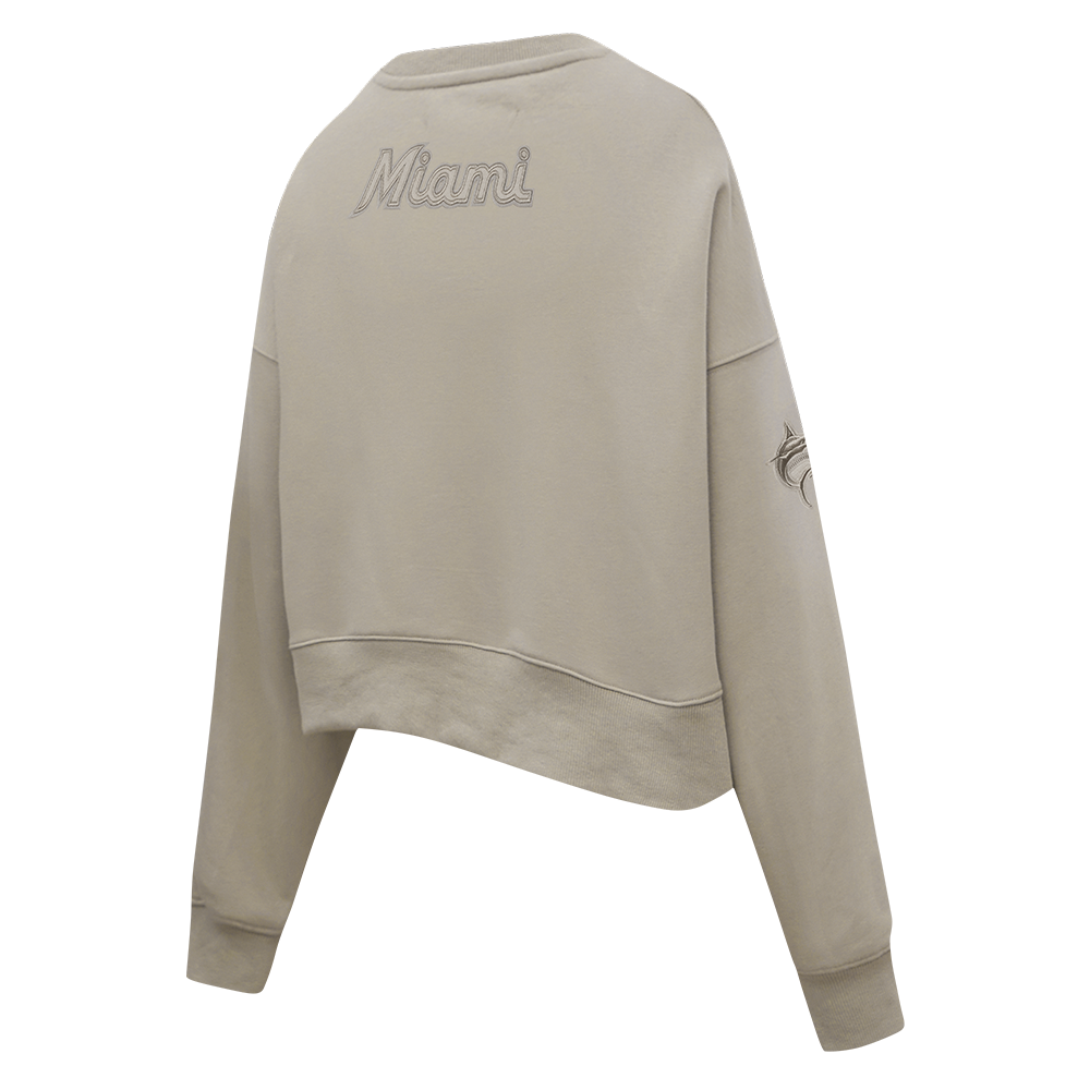 MLB MIAMI MARLINS NEUTRAL CHANDAIL À COL ROND POUR FEMME (TAUPE)