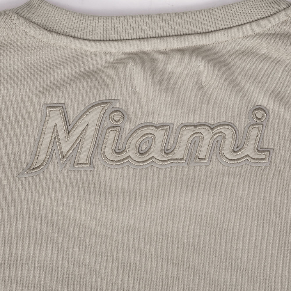MLB MIAMI MARLINS NEUTRAL CHANDAIL À COL ROND POUR FEMME (TAUPE)