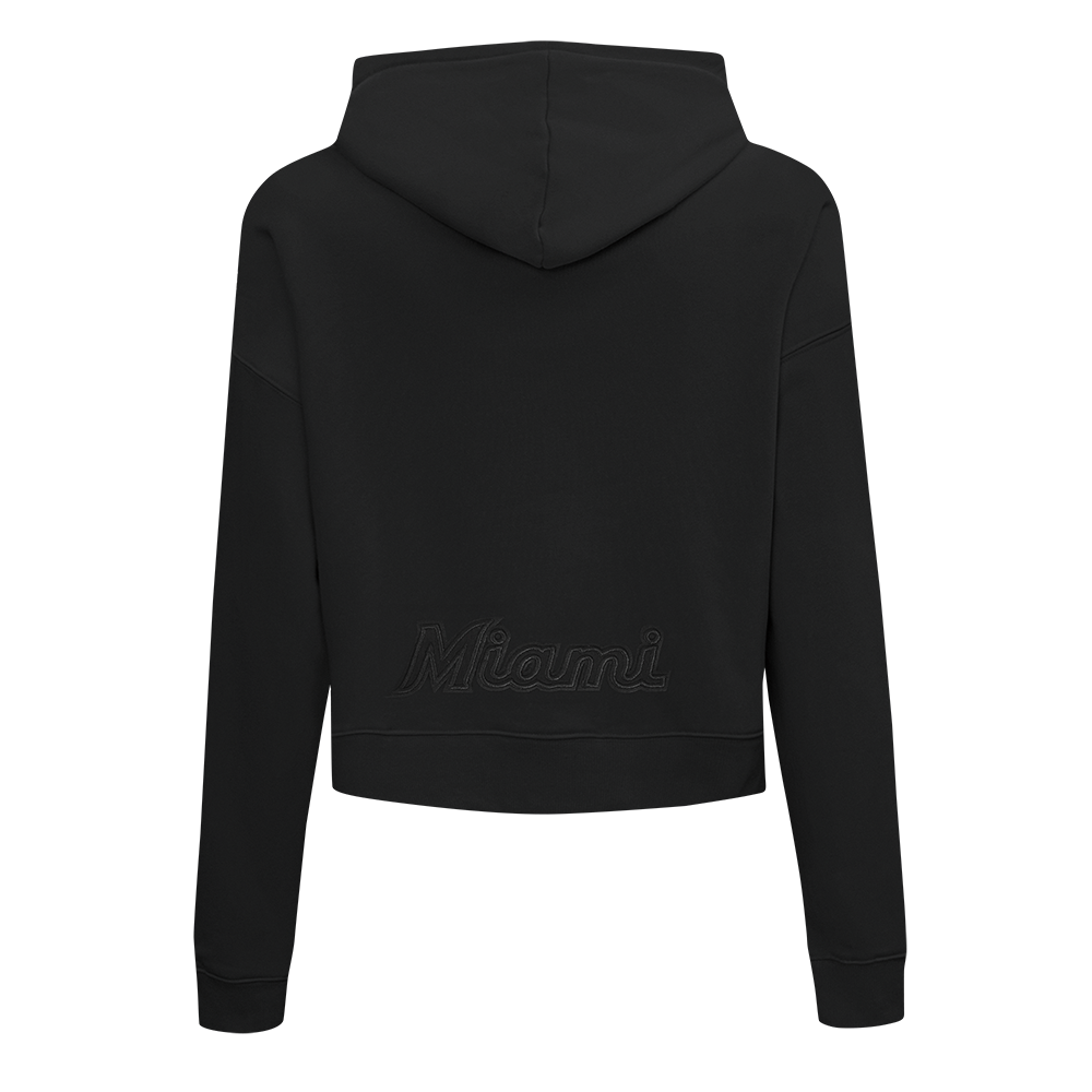 MLB MIAMI MARLINS NEUTRAL CHANDAIL À CAPUCHON COURT POUR FEMME (NOIR)